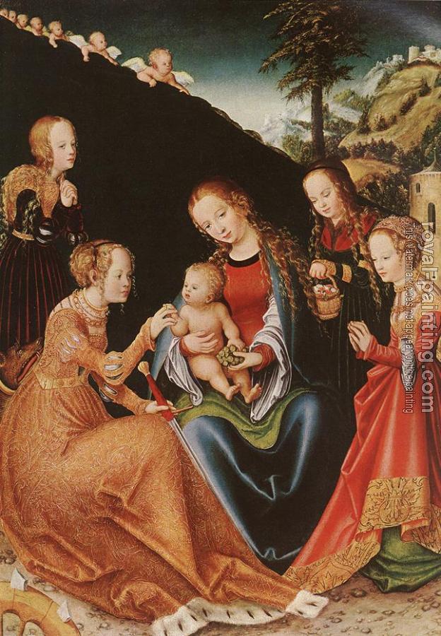 Lucas Il Vecchio Cranach : The Mystic Marriage of St Catherine